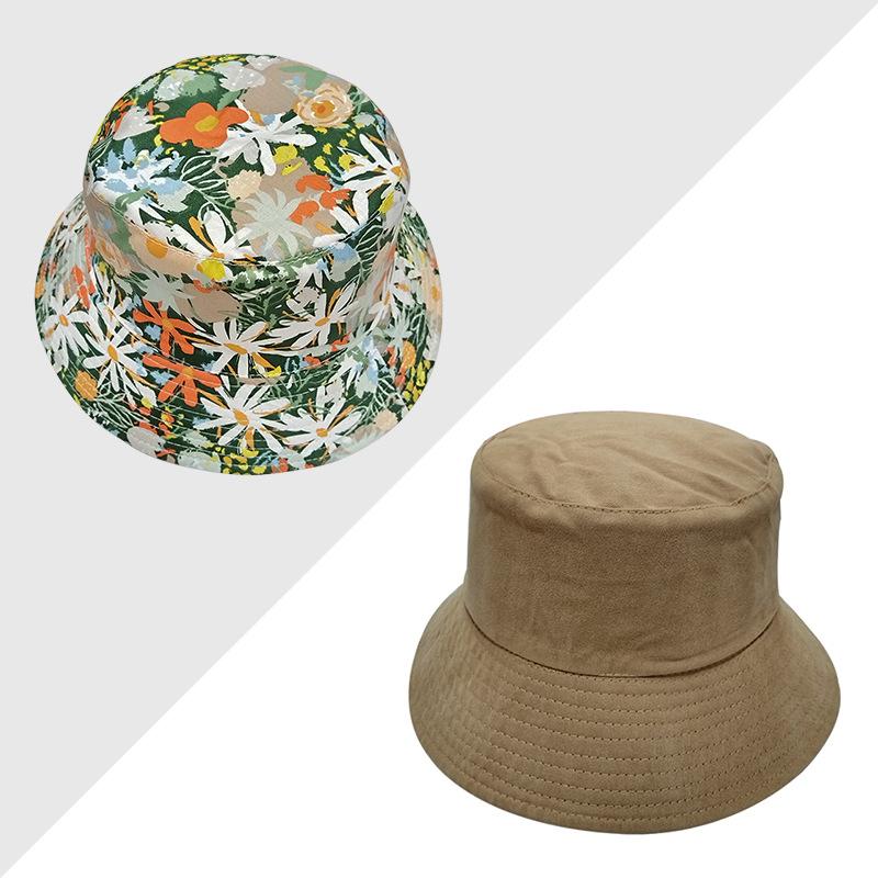2025 Reversible Unisex Floral Fruit Print Bucket Hat Wide Brim Sun Protection for Beach Travel UPF50+ Fashion Dot Pattern