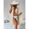 Loose Shirt-Style Beach Cover-Up | Vacation Kimono for Bikini, Long Length Solid Color with Lapel Collar