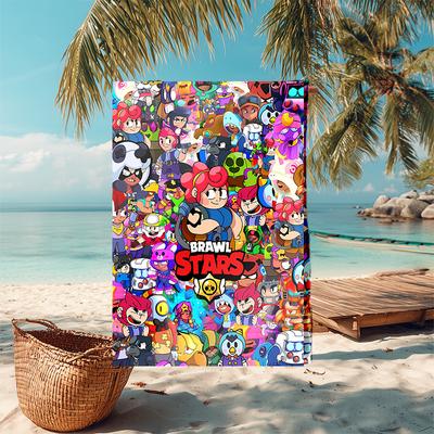 Ultra-Soft Beach Towel with Brawl Stars Theme,Ideal for Pool - Camping, Diving - Perfect Travel Essential, Vibrant Beach Towel.