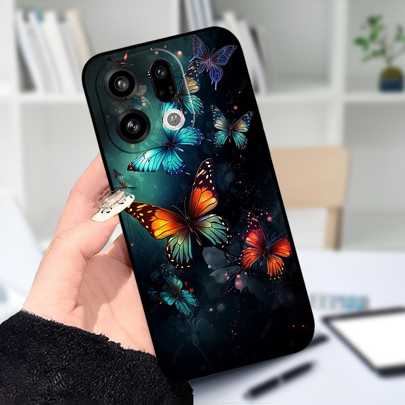 Für OPPO Find X9 X9Pro Hülle Weiches Silikon Schwarzes TPU Schutz-Rückseite Für OPPO FindX9 X 9Pro Handyhülle Stoßfester Stoßfänger