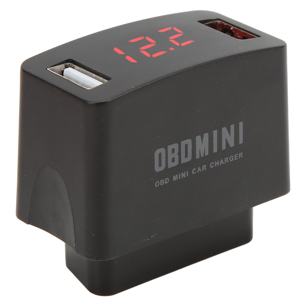 Car OBD Charger DC12‑24V Dual USB LED Digital Display Charging Adapter Universal for Vehicles