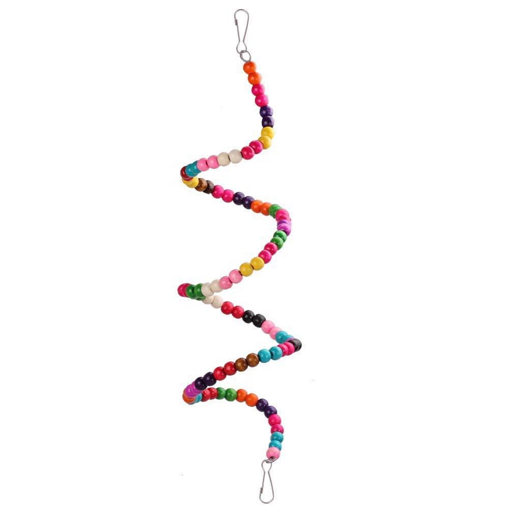 Bird Parrot Toys Play Set for Bird Cage, Colorful Chewing Hanging Swing Toy Bells, Ladder Swing for Small Parrots, Macaws,