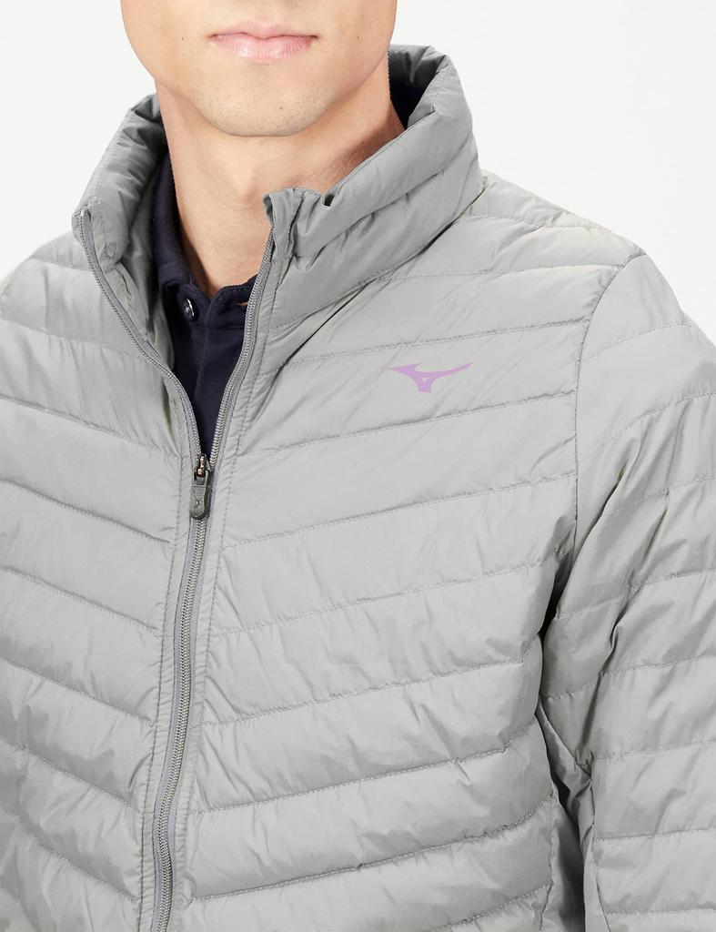 Mizuno Breath Thermo Move Down Golf Recycled Size E2ME2505 Wear, Moisture-Wicking, Heat-Generating, Material, Men's, Gray, L,