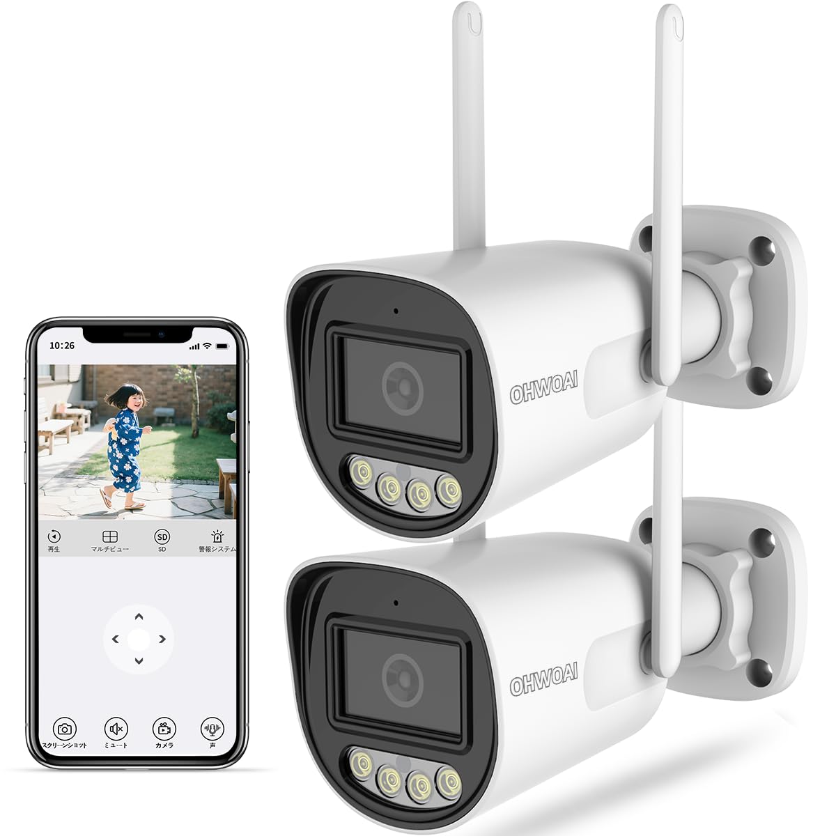 

OHWOAI Surveillance Camera Outdoor Indoor WiFi Camera Security Camera Pet Camera Full Wireless 3K 5MP IP65 Waterproof and Dustproof Full Color Night