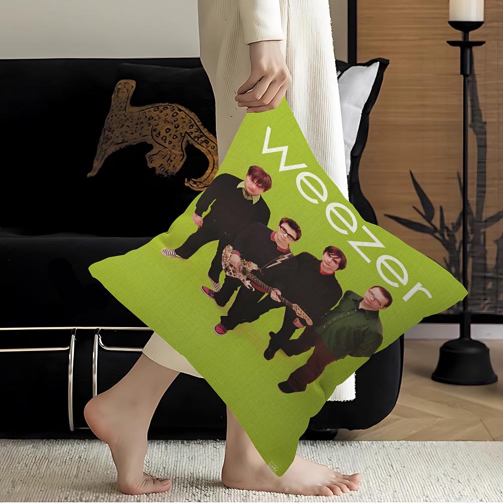 Weezer Music Band Pillow Cushion Cover Pillowcase Living Room Sofa Home Decor Customized