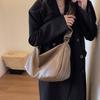 Solid Color Ruched Underarm Bag Large Capacity Handbag All Match Pleated Bag  Ladies