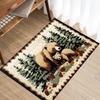 Bear Rug Mat Farmhouse Bathroom Rugs Animal Brown Bear Forest Trees Rustic Cabin Carpet Camping Bath Rug Sets for Bathroom Bedroom Kitchen Outdoor