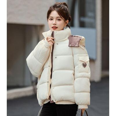 Winter Kurzmantel Loose Fit Brotkleidung Kapuzenjacke Damen