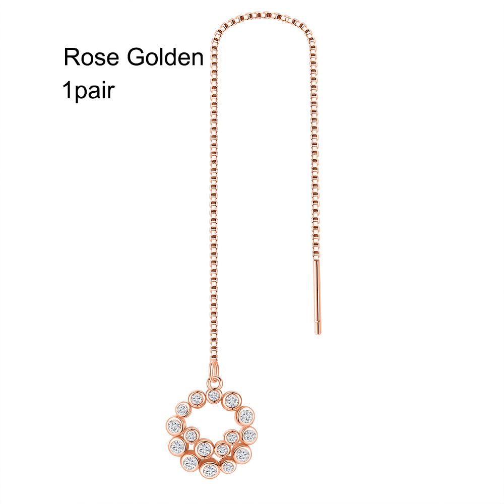 Cercei lungi cu zirconiu cubic, cu ciucuri rotunde și ciucuri, pentru urechi