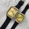GALAXY Square Simple Gold Watch Silicone Tape Watch Supply