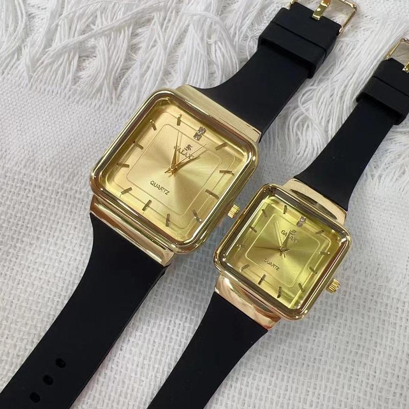 GALAXY square simple gold watch silicone tape watch supply