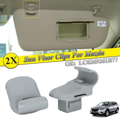 2 pezzi di montaggio per auto parasole clip gancio grigio adattatore LC6269261B77 per Mazda 3 BK 5 6 CX-7 CX-9 RX-8 RX-9 MPV SunvisorHanger morsetto