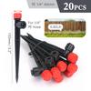 13cm 8-hole Sprinkler w/ Stake Adjustable 0-80L/H Dripper 1/4″ Quick Connector Garden Irrigation Lawn Large Area Plants Watering