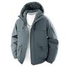 Men's And Women's Casual Solid-color Warm Graphene Hooded Cotton-padded Jacket, Men's Outdoor Large Pocket Workwear Thickened Down Jacket