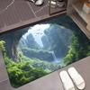 Mountain Waterfall Doormat: Transform Your Entryway with Scenic Forest Art - Durable Outdoor Welcome Mats | Nature Lover Gifts