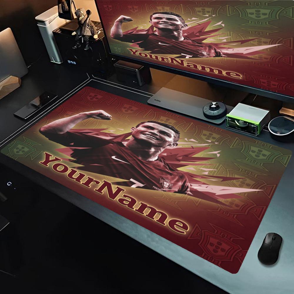 Cristiano Ronaldo Personalized Name Mouse Pad Keyboard Mat Ultralong Desk Mat Nonslip Rubber Base Office Desk Accessory