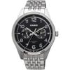 Casio Standard Quartz Men's Watch MTP-E340D-1AV Multi-Calendar 7-Link Band Silver Black