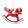 3PCS/set Small Rocking Horse With Lanyard Hanging Ornaments Xmas Tree Animal Pendant Home Party New Year Decoration