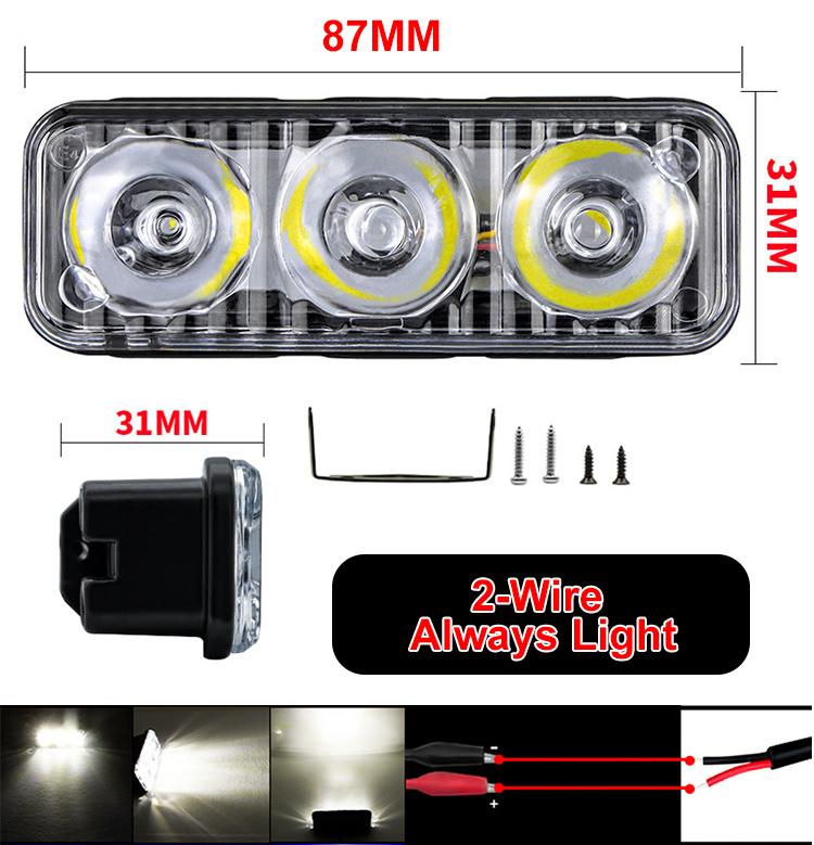 1/2Pcs Car LED DRL LED Daytime Running Light 12V Flash White 6000k Car High Power Day Lights DC Lens With Fog Lamps Waterproof