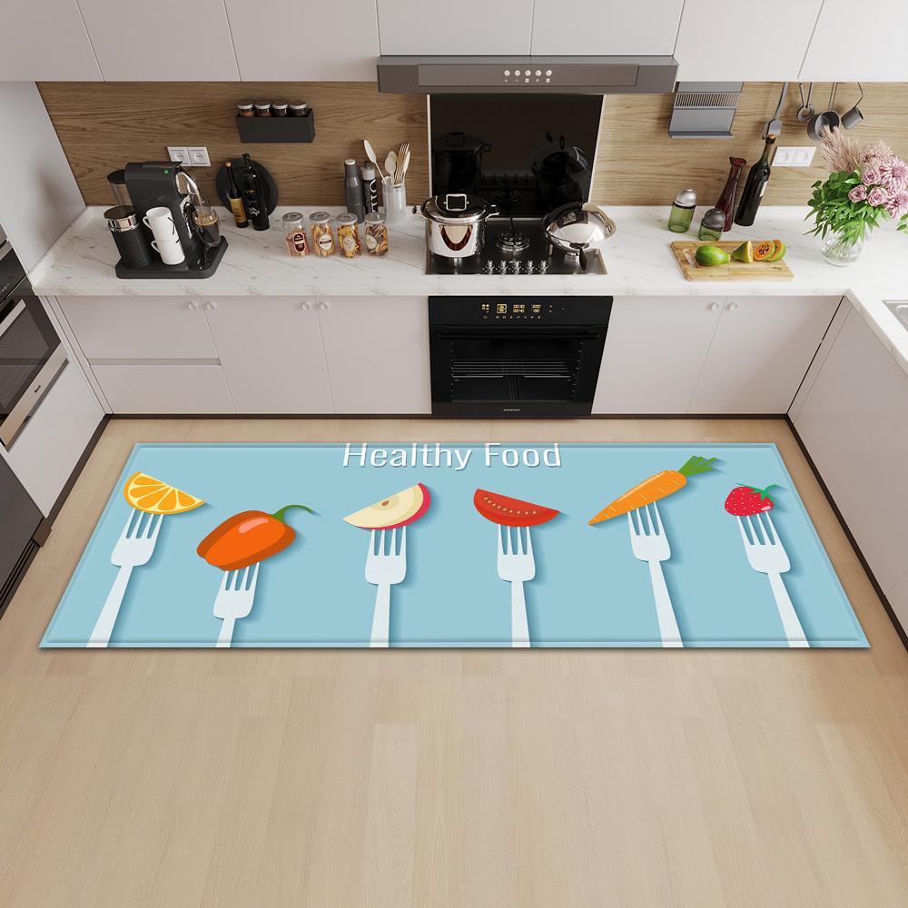 Kitchen Mat Entry Door Mat Bedroom Carpet Corridor Bathroom Non-slip Floor Living Room Pattern Rug