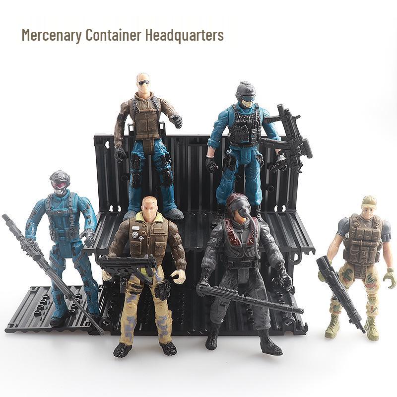 Elite Counter-Terrorism Special Forces Articulated Action Figure 10cm Soldier with Weapon & Zombie