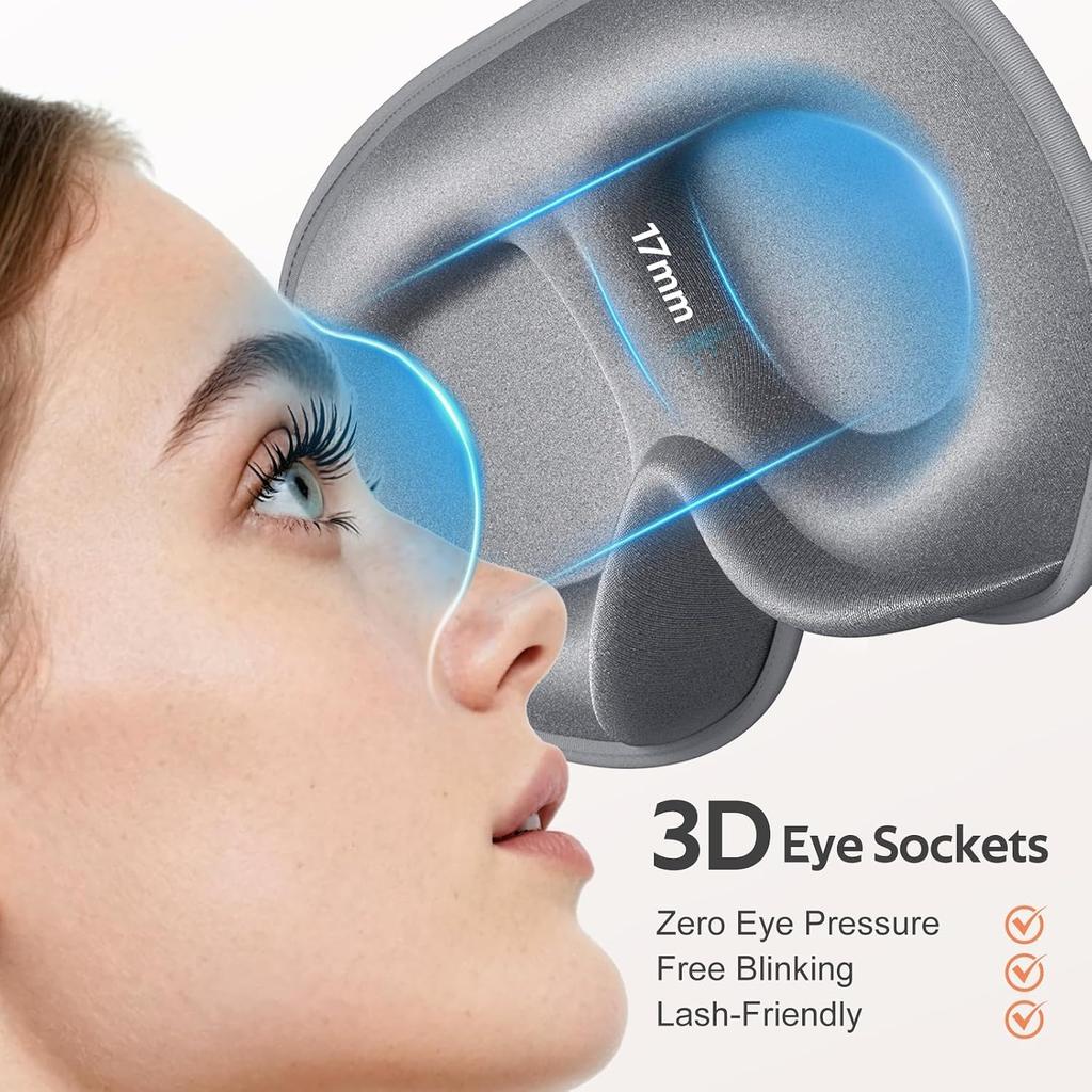 Sleep Mask for Men Women - 100% Blackout Eye Masks for Sleep