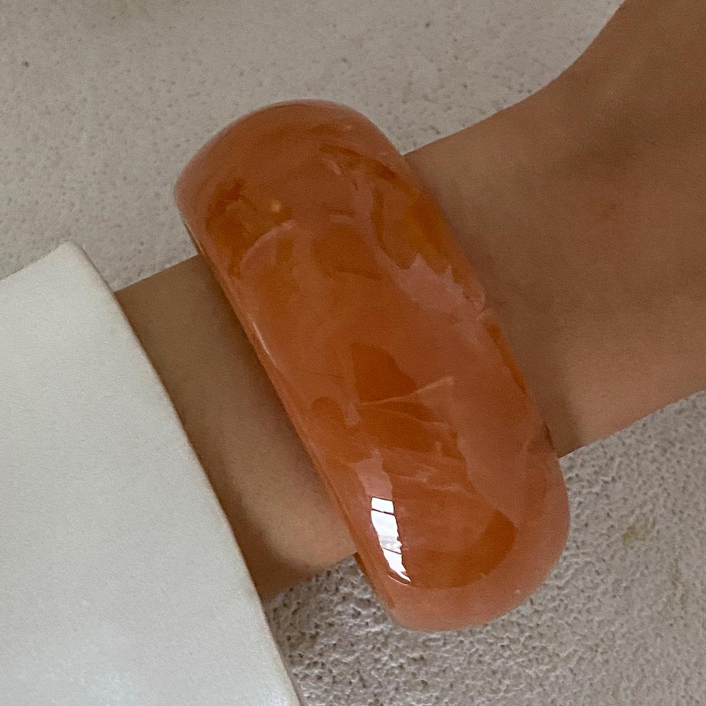 Ingemark 2026 Trendy Irregular Thick Resin Bangle Bracelets for Women Vintage Unique Wide Cuff Bracelet Party Beach Jewelry
