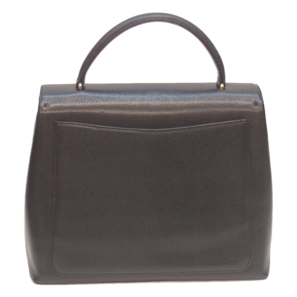 Chanel No. 5 Black Caviar GHardware Top Handle Handbag Handbag blackUsed