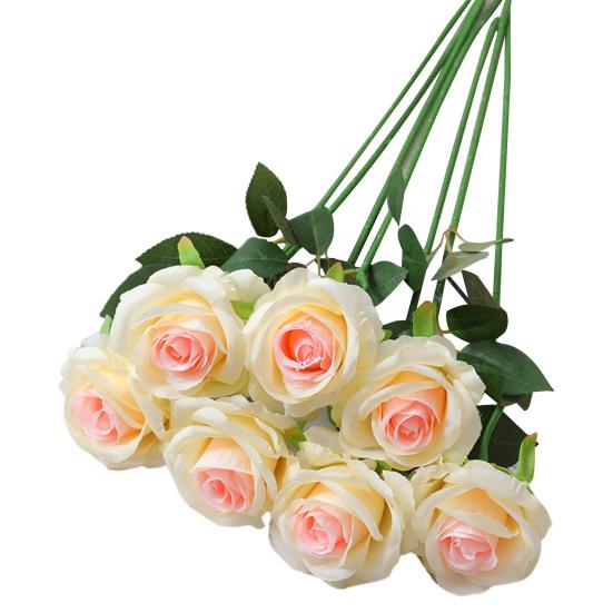 12Pcs Artificial Rose Flowers Realistic Looking Vibrant Color Non-Fading Faux Roses Bouquet Wedding Decorations