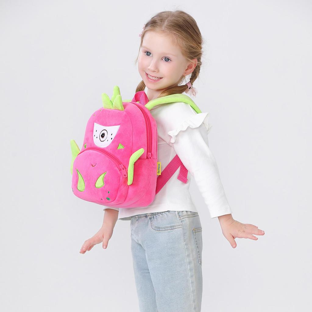 Adorable Cartoon Fruit Backpack for Kids Aged 2-4: Soft Plush Double Shoulder Design