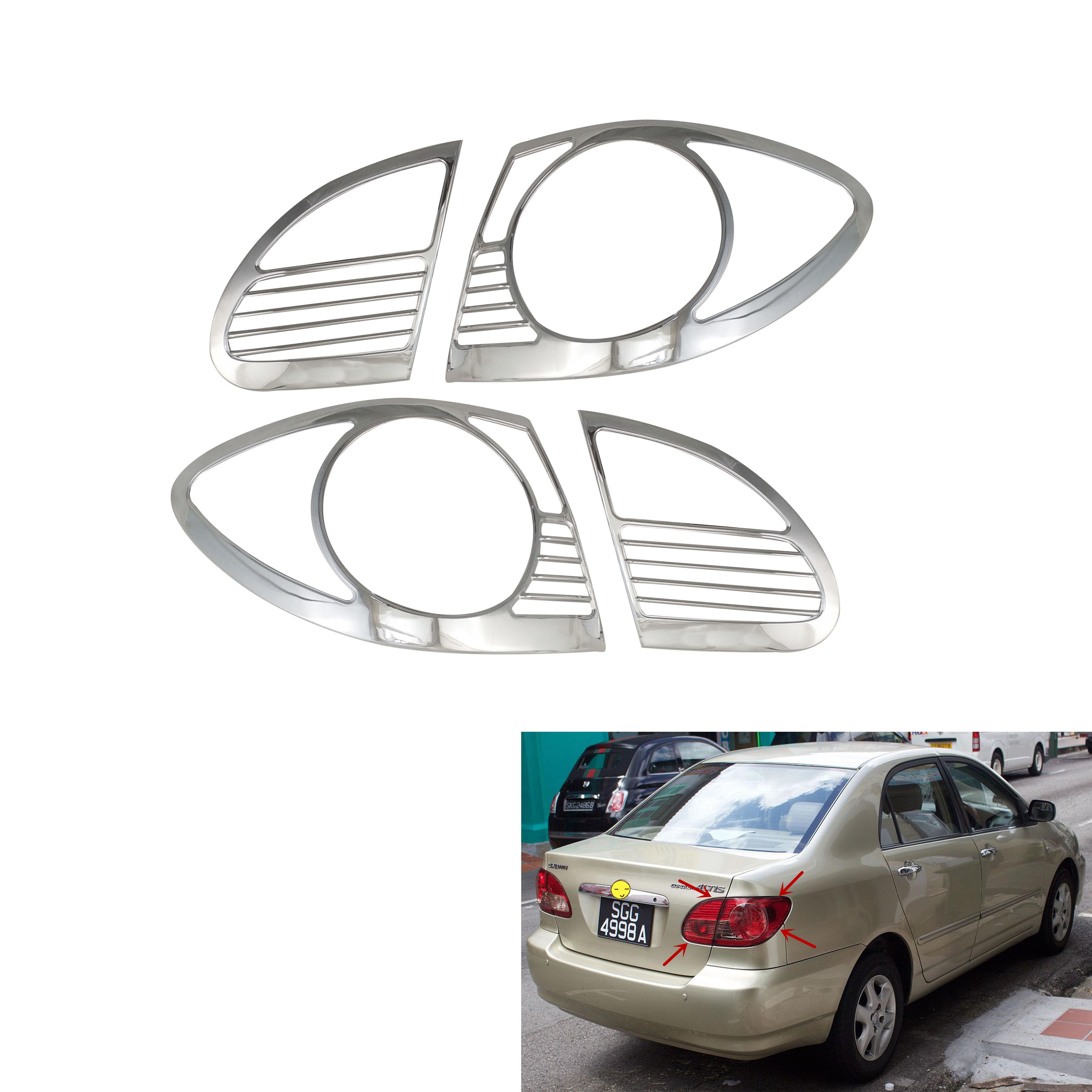 

New Car ABS Chrome Accessories Plated Head Tail Lamp Cover Trim Paste Style For Toyota Corolla Altis 2003 2004 2005 2006 2007 Rear Fog Lamp Cover