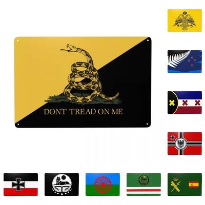 Vintage Libertariańska Flaga Gadsdena Flaga Ancap Metalowy Znak Niestandardowe Blaszane Tabliczki Pub Kawiarnia Podwórko Dekoracja Ścienna 30x20cm