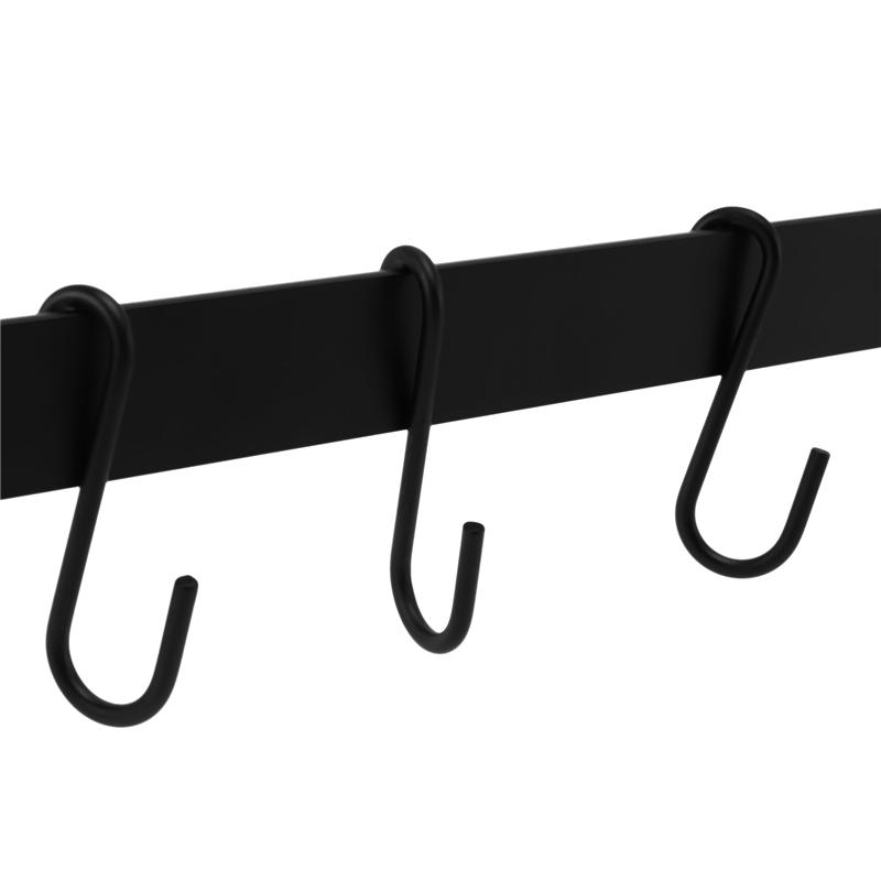 Suporte de parede para panelas ABWR - 2 peças, trilho industrial de 435 mm para pendurar utensílios de cozinha, organizador, suporte para tampas, com 20 ganchos em S.