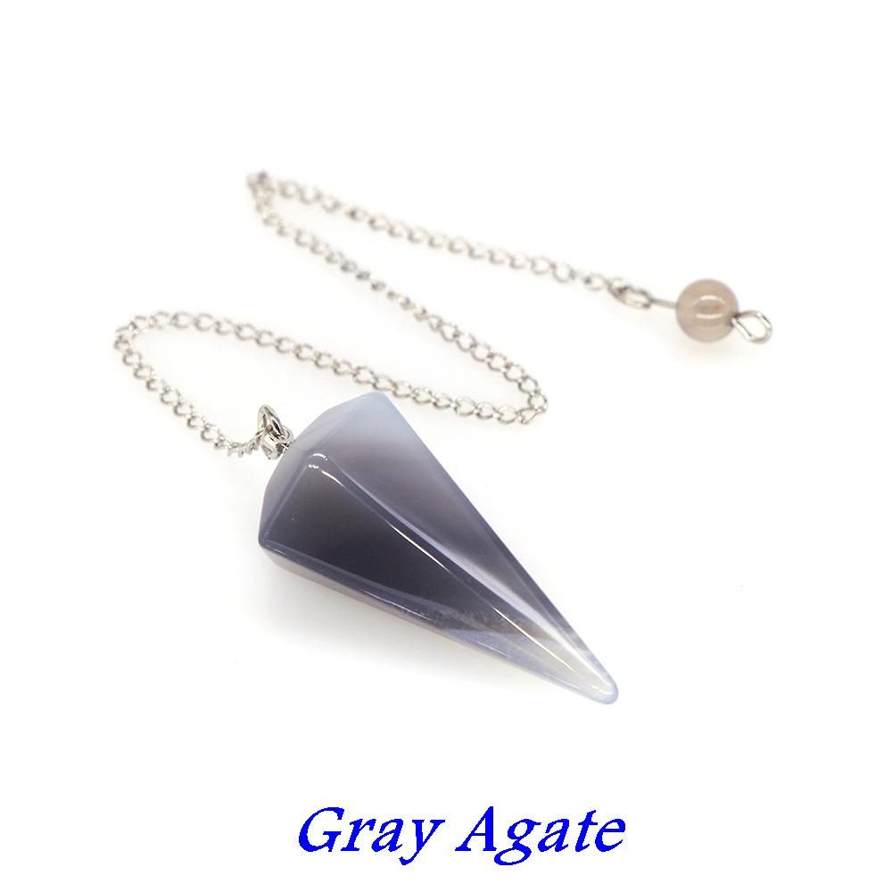 Natural Stone Quartz Agates Pendant Reiki Healing Crystal Cone Amethyst Charm Gems Pendulum Chakra Wicca For Divination Dowsing