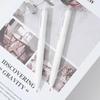 Quick-Drying 0.5mm Black Gel Pen with White Brush Tip - Ideal for Students