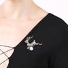 Women Girls Fashion Jewellery Refined Brooches Elk Modelling Rhinestone Trim Dress Hat Breastpin for Xmas Gift