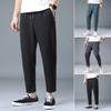 Herrenhose mit Kordelzug, elastischer Bund, gerades Bein, lockere, einfarbige Taschen, Übergröße, Alltagskleidung, lässige Sporthose, lange Jogginghose