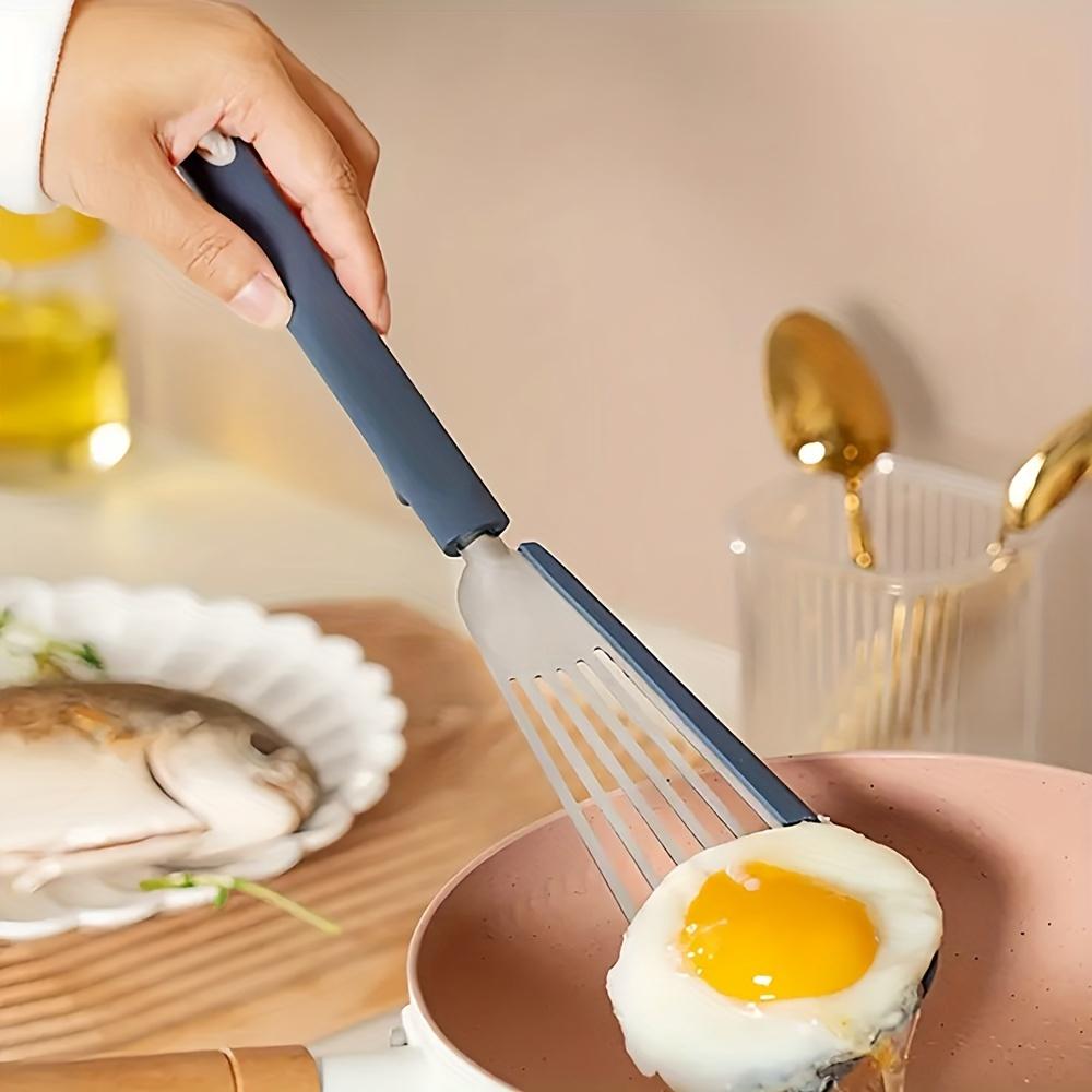 1pc Stainless Steel Spatula, Silicone Handle Heat-Resistant Frying Pan Turner, Non-Stick Kitchen Utensil for Cooking Steak and Fish - for Christmas
