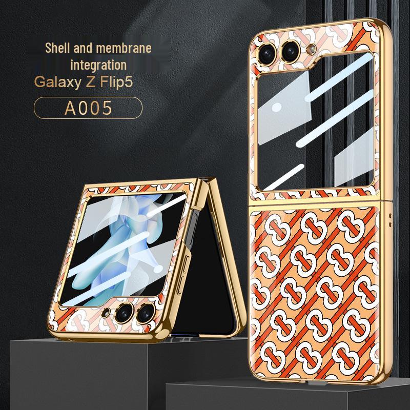 Samsung Galaxy Z Flip 5 Anti-Drop Luxury Glass Case - Full Coverage