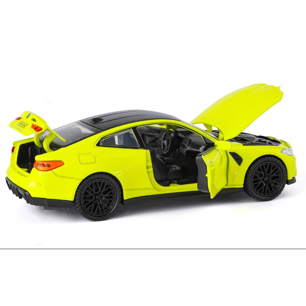 1/32 BMW M4 G82 Coupe Model Mașină Sport din Aliaj Vehicul Metalic Turnat sub Presiune Model Mașină Simulare Sunet și Lumină Colecție Jucărie pentru Copii Cadou