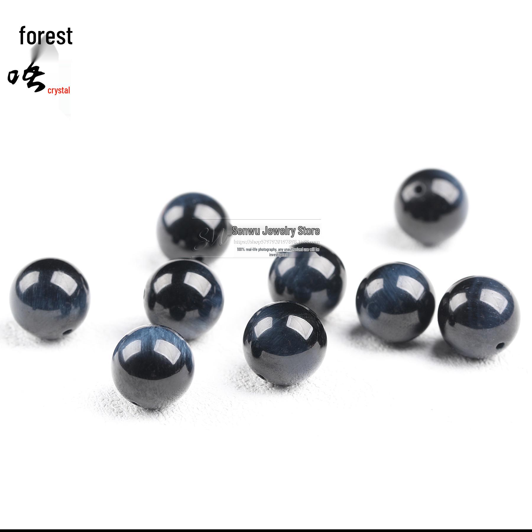 Natural Blue Tiger Eye Round Beads - Loose DIY Accessories 6mm per piece