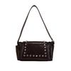 Korean Style Rivet Tote Shoulder Bag: Large Capacity, Versatile, High-End Motorcycle Bag for Women