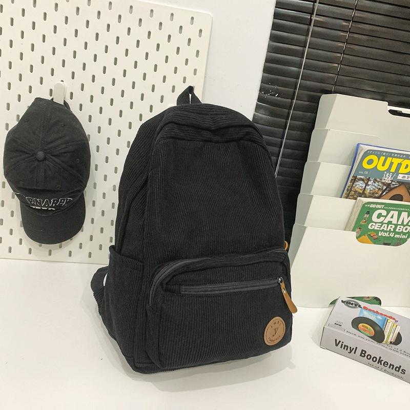 Schoolbag Lazy wind schoolbag female Korean version washed canvas high school college student junior high school student Japanese large capacity ins