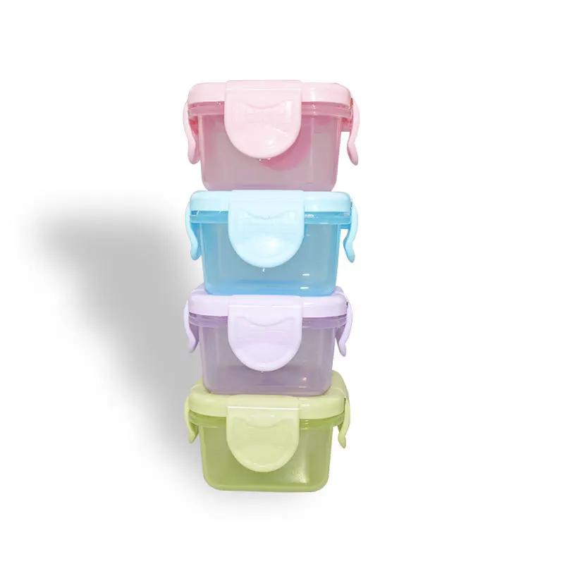4pcs Mini Storage Box Lunch Fresh Box Portable Food Packaging Anti-smell Can Be Refrigerated Heating Sealed Boxes Home Storage