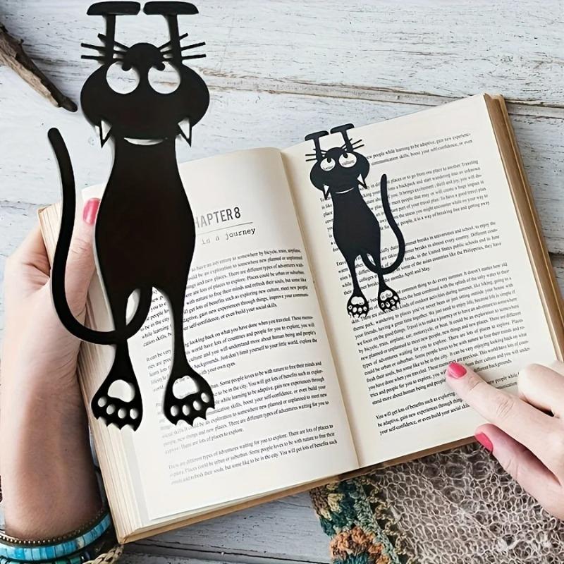 Funny Cat Silhouette Bookmarks Creative Paper Page Clips for Novels Textbooks & Stationery Organization