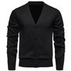 Sweter Rozpinany Męski Business Casual Klasyczny V-neck Jednolity Kolor Rozpinany Sweter Męski Koreański Trend Mody Dzianina Sweter