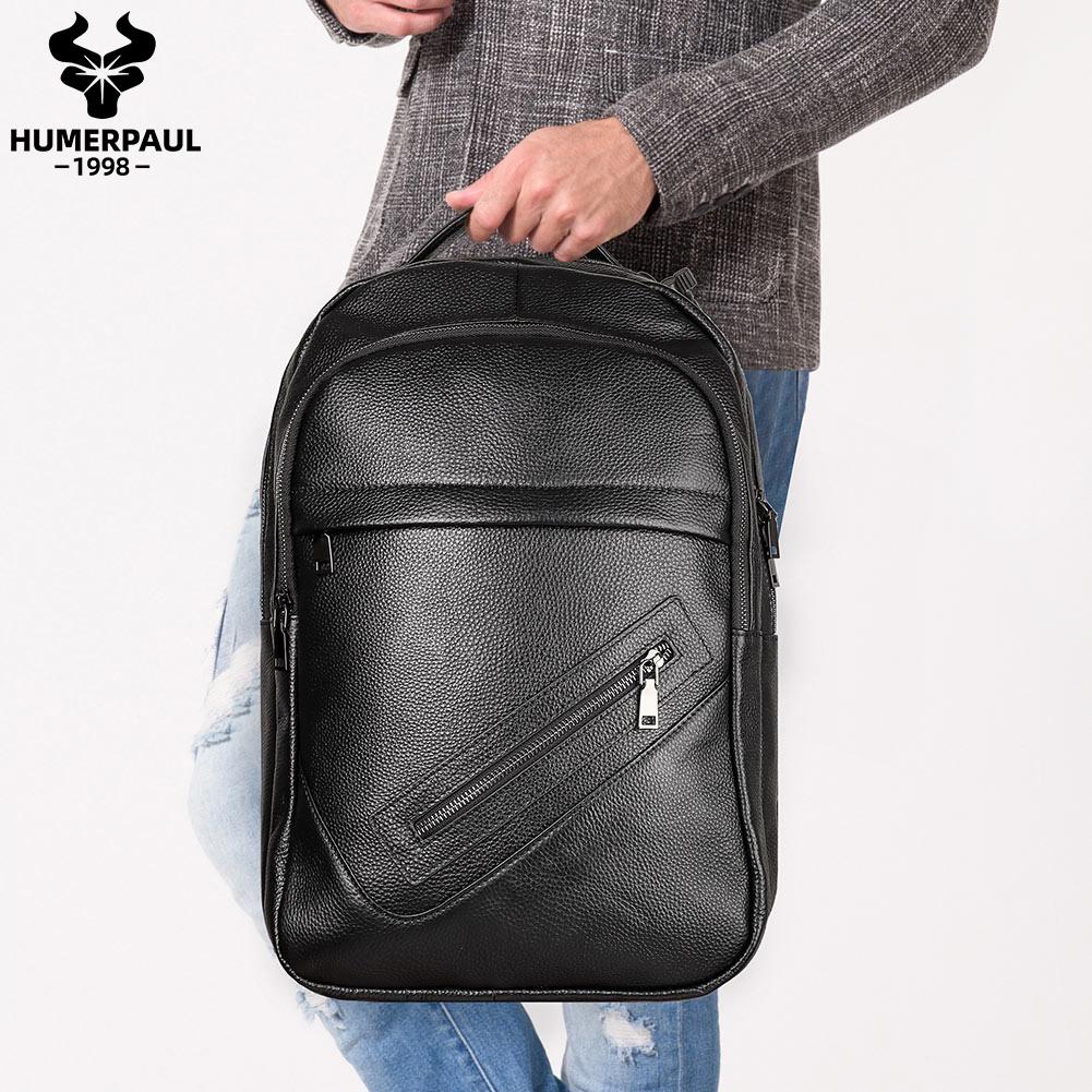 Humerpaul Borsa sportiva alla moda con borsa per computer multifunzione di grande capacità, zaino di fascia alta in vera pelle