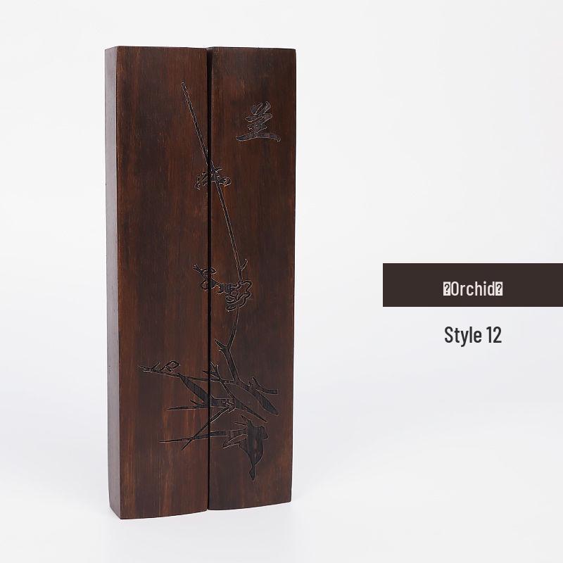 Black Catalpa Wood Ruler and Paperweight for Calligraphy and Book Pressing