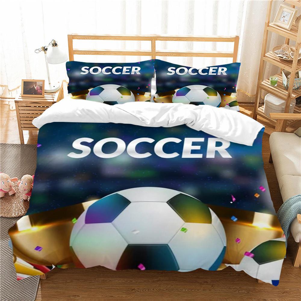 Heißer Verkauf 3D Fußball Druck Bettbezug-set Mode Bettwäsche Set Kinder Bettwäsche Anzug Einzel Größe Doppel Größe Schlafzimmer Dekor