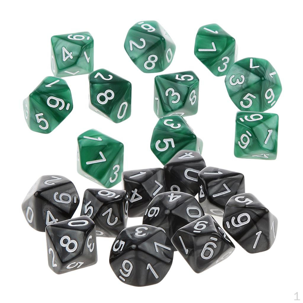 10 Pieces Of Acrylic Sided D10 Game For Board Games
